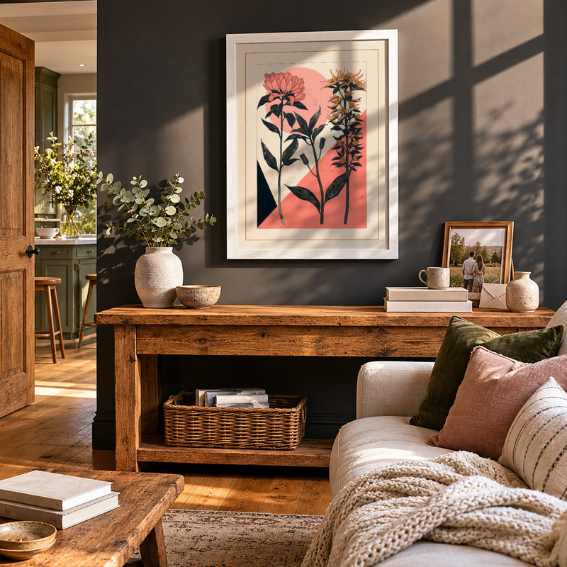 Garden Study Botanical - Framed Print, A1 - 84.1 x 59.4 cm, White