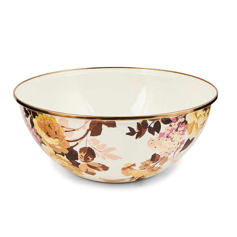 Wild Rose White Large Everyday Bowl, White