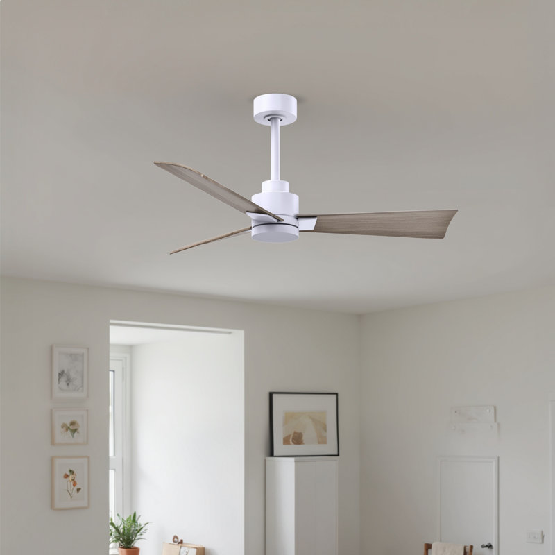 Ventilateur de plafond Alessandra 42, Blanc mat, Ton bois de frêne gris