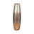 Modern Textured Tall Glass Vase for Home Decor - Decorative Table Flower Vase with Metal Rim for Living Room Styling and Tabletop Display - Tan-1287238130-1287238129