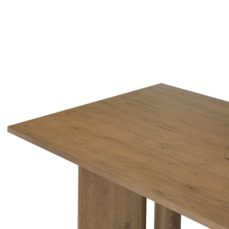 Huxley Dining Table 84"-Smoked Black, Rubber Light Oak, 30" H x 42" D x 100" W