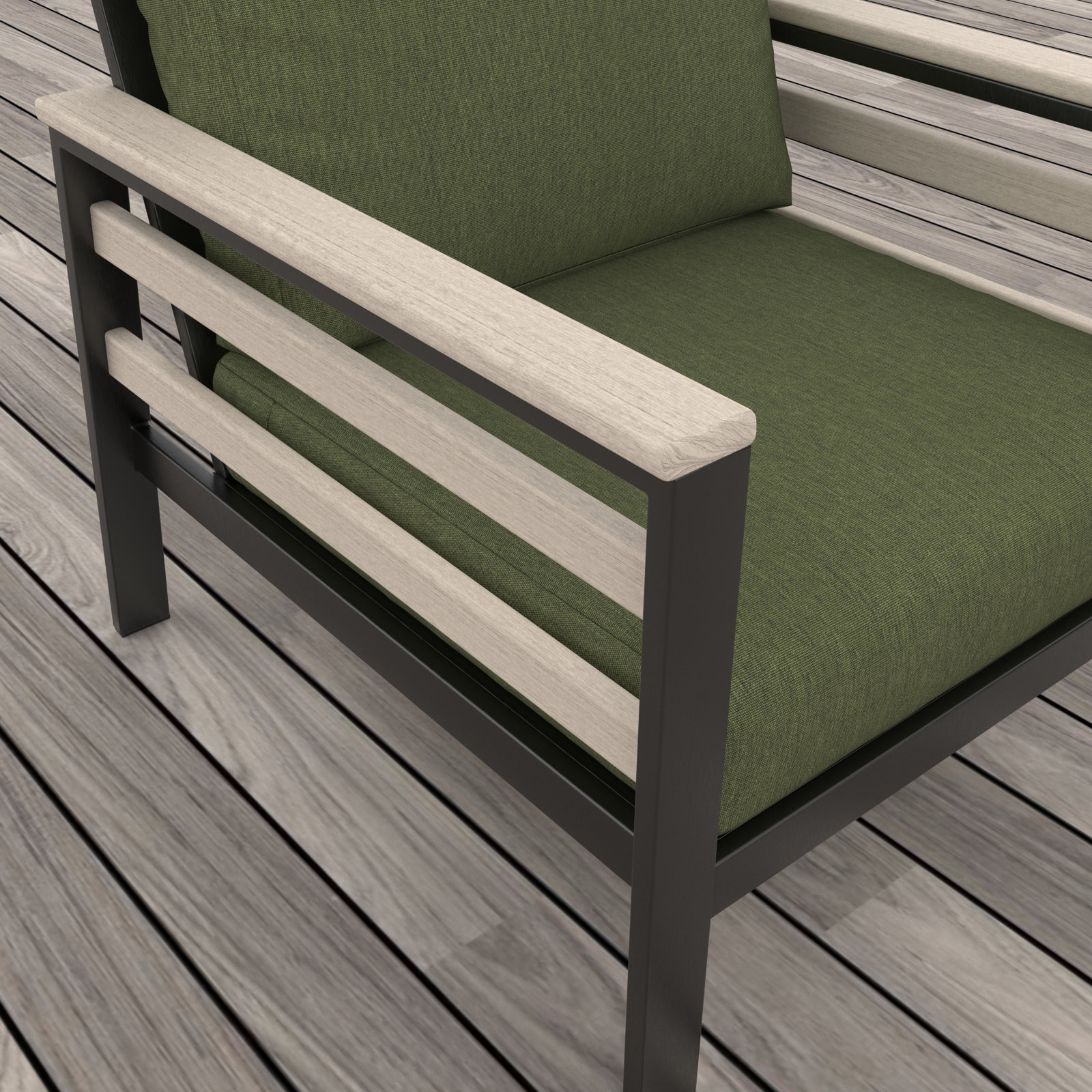 Townsend Sunbrella® Patio Lounge Chair, Sunbrella Canvas Fern, White