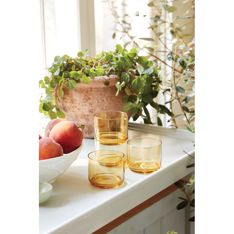 Verres courts 4 pièces Tuscany Stackables Classics, Ambre
