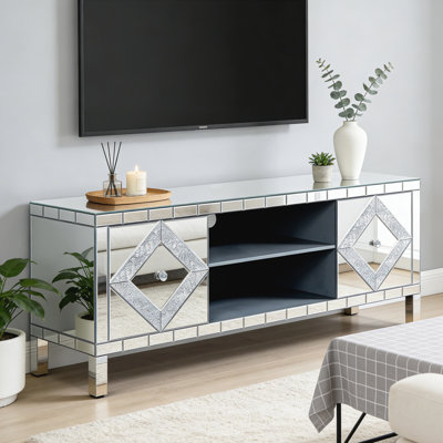 Meuble télé 47 pouces avec portes en verre Diamond