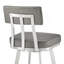 Tabouret de bar pivotant en acier inoxydable brossé avec similicuir gris