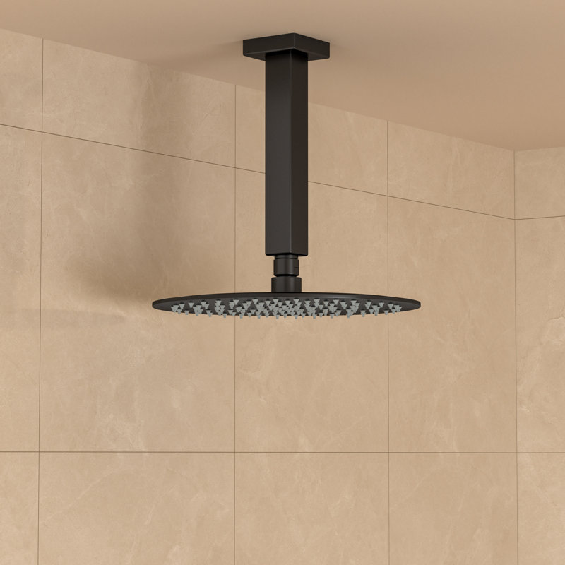 8" Shower Arm with Flange, Matte Black