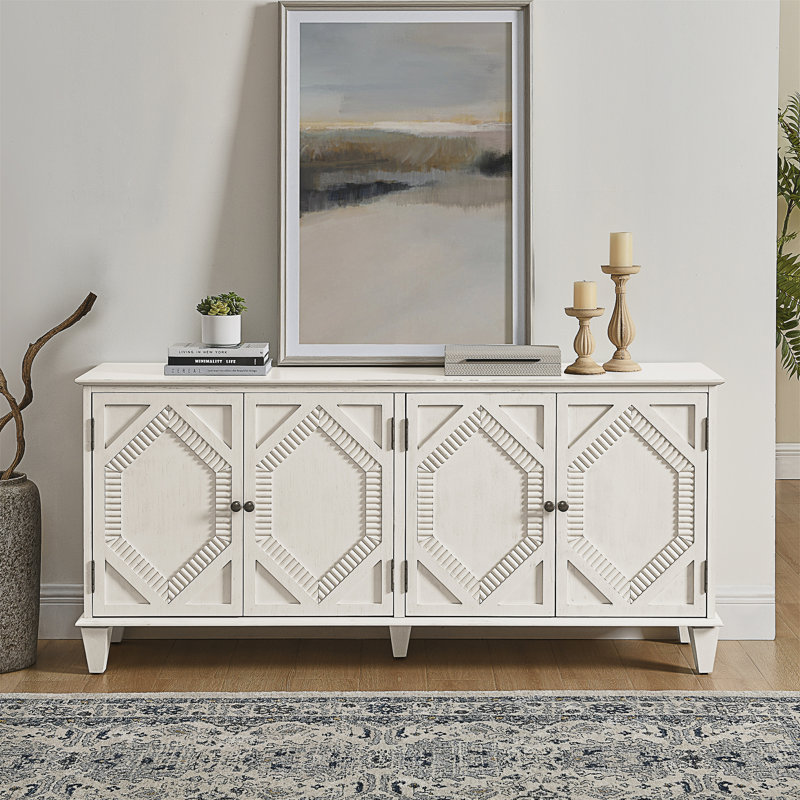 Buffet 65,2 "Mid Century Modern Buffet avec rangement (table incluse seulement), Blanc antique