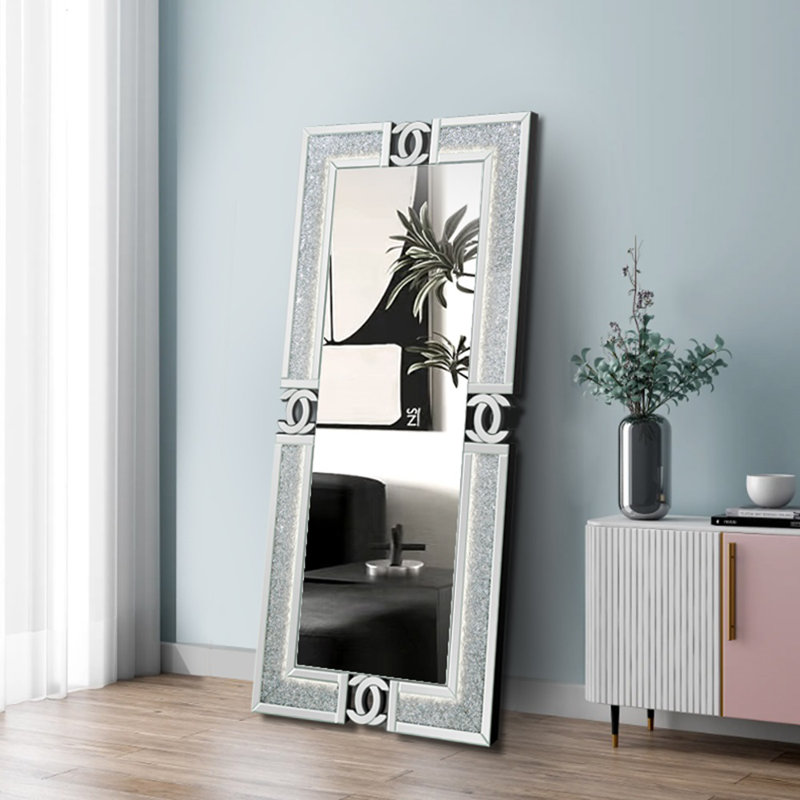 Floor Mirror 72" Rectangular With 3 Color LED changing light