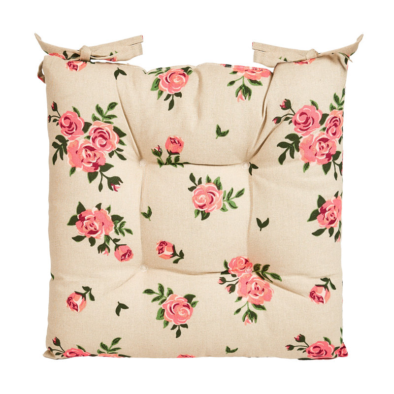 Set Of Two Rose Seat Pads, Pink