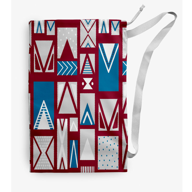 Fabric Laundry Bag with Handles, Small (29" H x 18" W), Dark Red