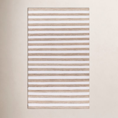 Rockaway Brown Hand-Woven Striped Outdoor Rug