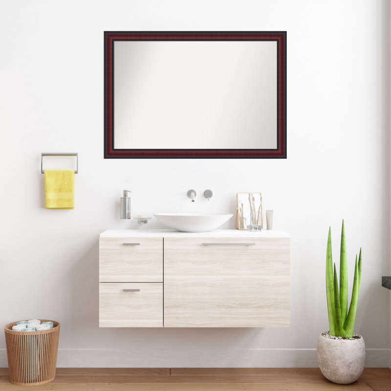 Miroir mural de salle de bain Dalat, 27,75 po x 39,75 po, Cerisier