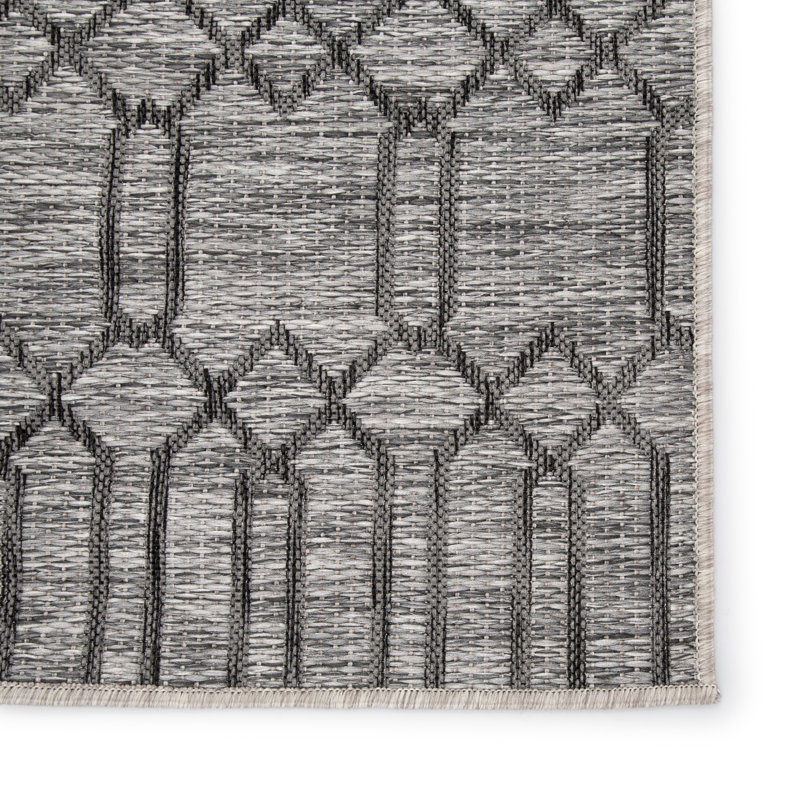 Tapis intérieur/extérieur gris/noir jaipur vie Calcutta, Rectangle 5 pi 3 po x 7 pi 6 po