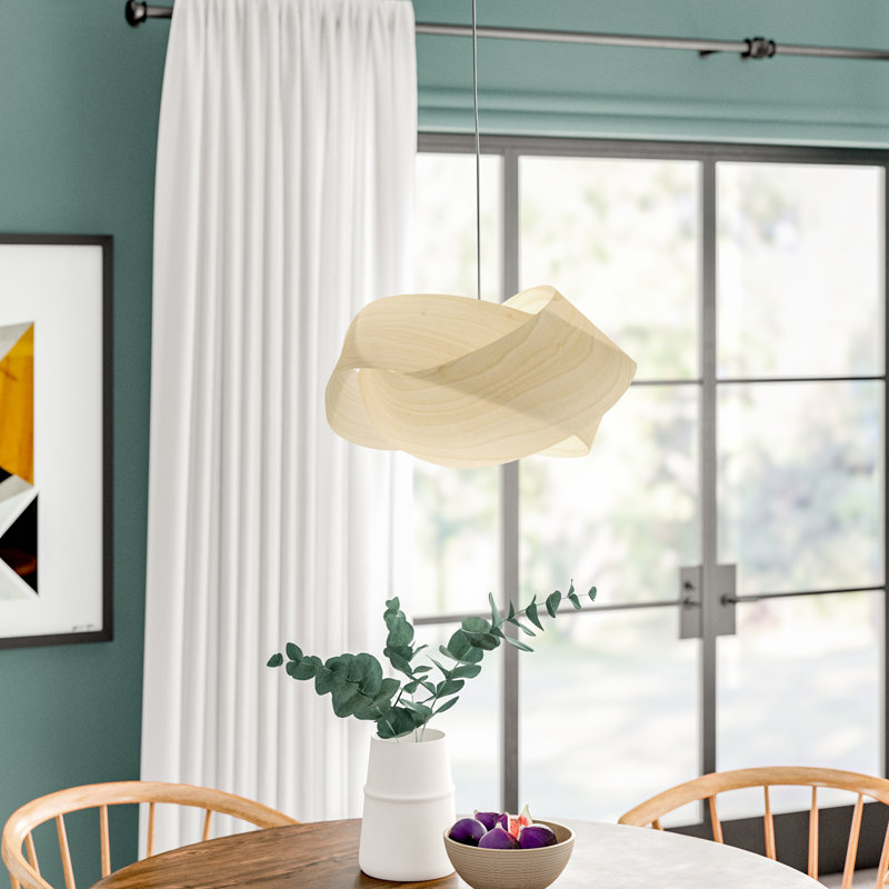 Luminaire suspendu à écrou - Base E26 - Abat-jour gris - Nickel brossé, Gris, Nickel brossé, GU24