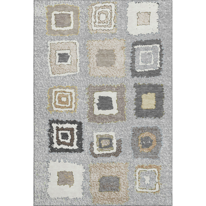 Premium Machine Washable Ariel Geometric Rug, Rectangle 10' x 14'