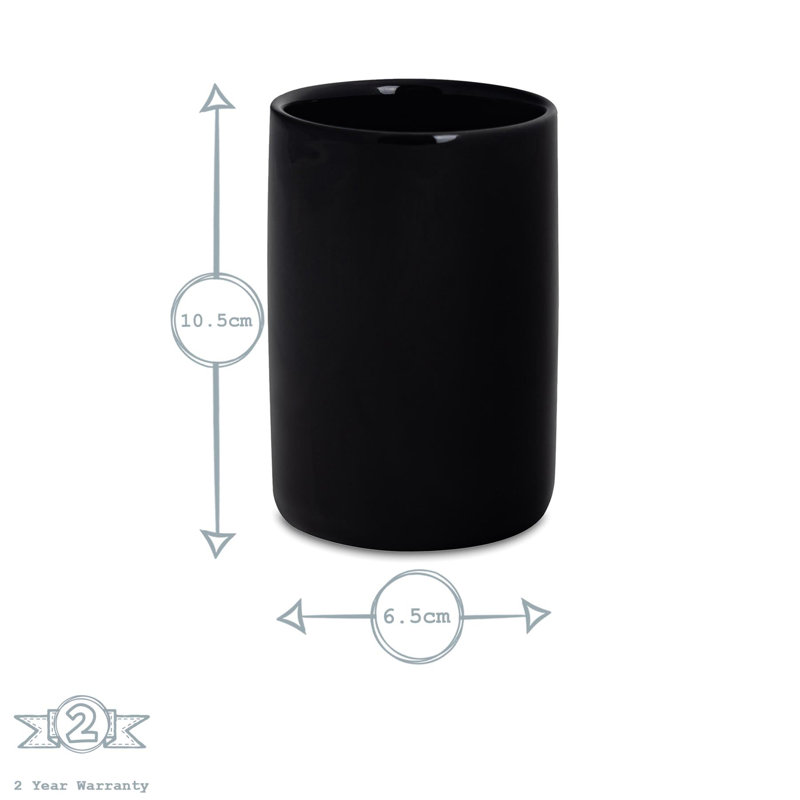 Harbour Housewares - Ceramic Toothbrush Holder, Black