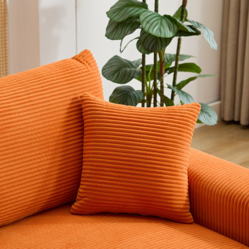 Canapé modulaire Dukinfield, Velours côtelé orange