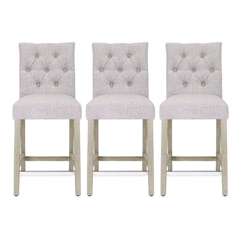 Wren Counter & Bar Stool (Set of 3), Light Gray, Bar Stool (29” Seat Height)