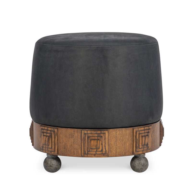 MS Upholstery Cylinder Leather Ottoman