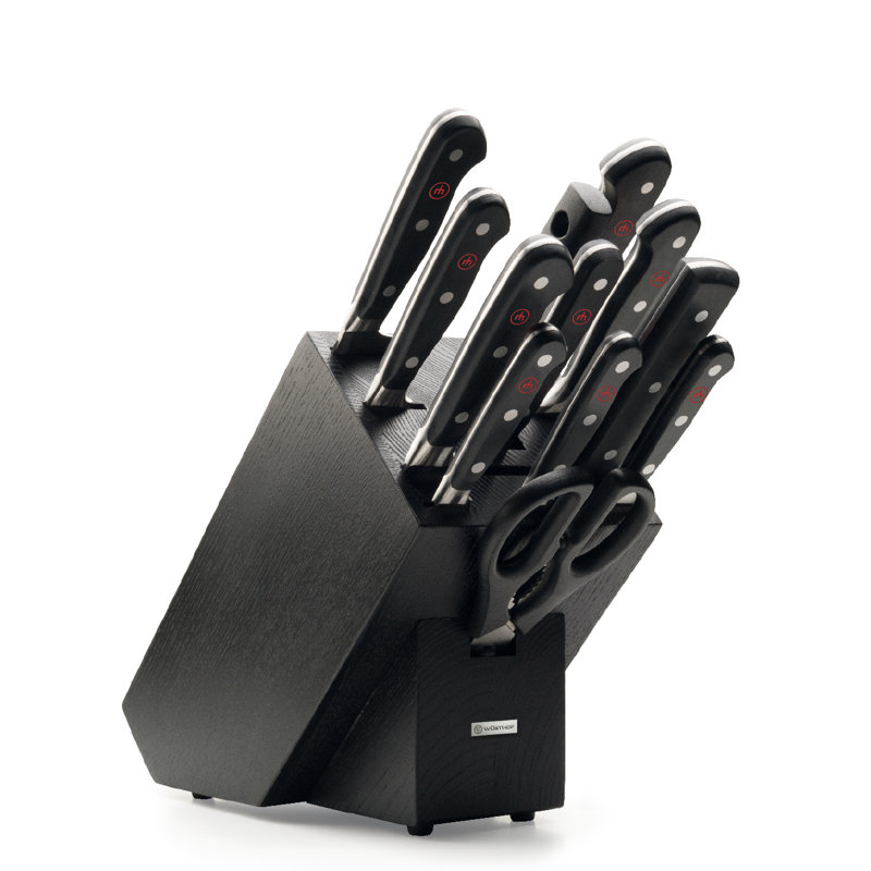 WÜSTHOF Classic 13-Piece Knife Block Set, Black Ash