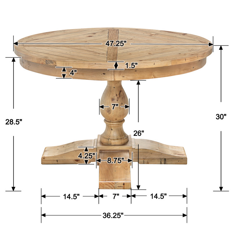 5-Piece Dining Set Mid-Century Modern Round Wooden Table & Upholstered Chair Set For Home, Kitchen, Dining Room