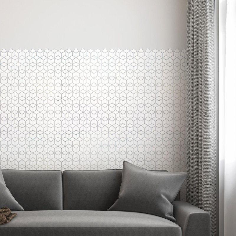 15cm W x 30.5cm L Aluminum Peel and Stick Mosaic Tile