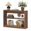 Console de 43 po en bois à bord arrondi, table de canapé à 3 niveaux avec tablettes de rangement ouvertes, table d'entrée moderne pour le salon, le couloir, le vestibule-127917263