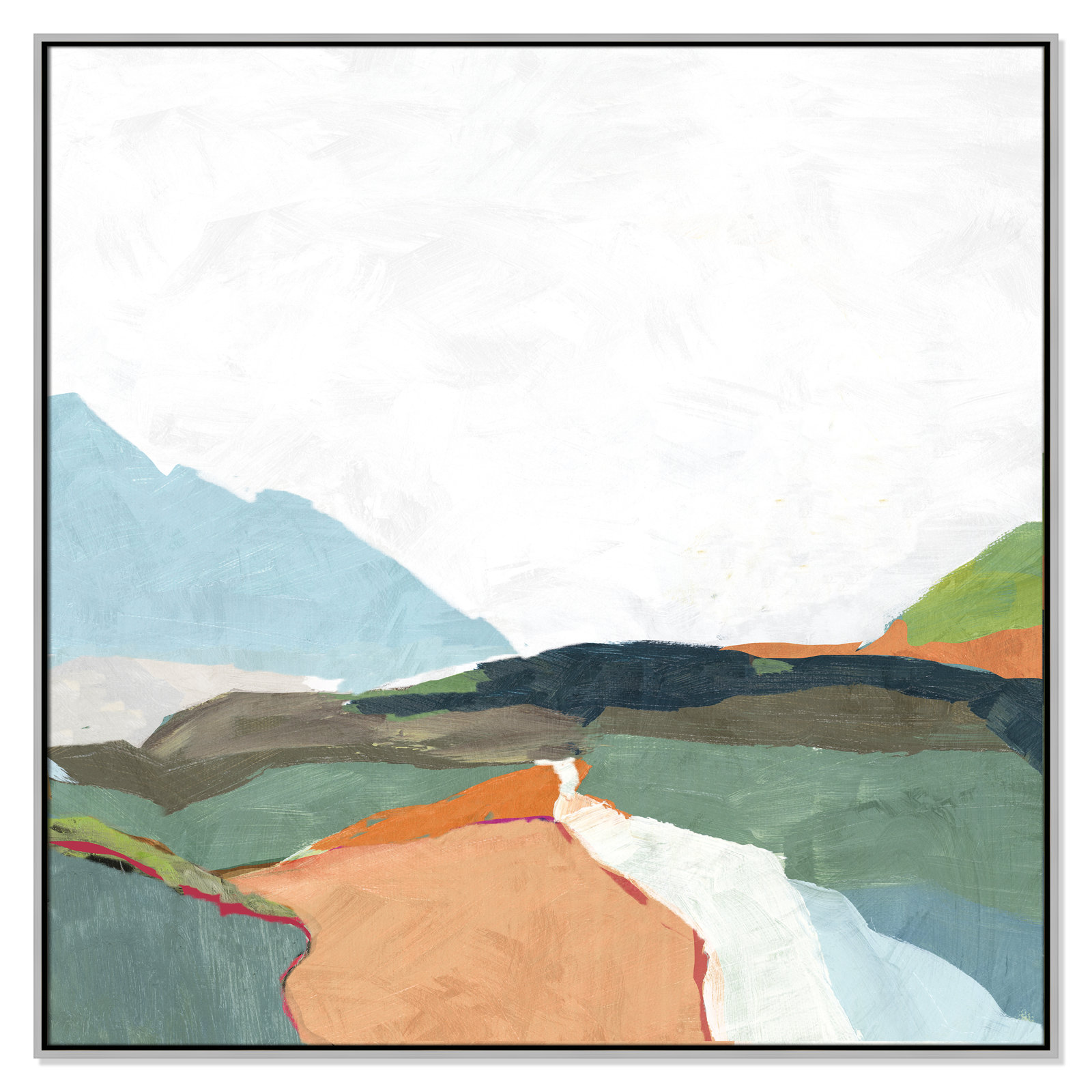 Addy "April Morning" Painting, 46.5" H x 46.5" W, Espresso