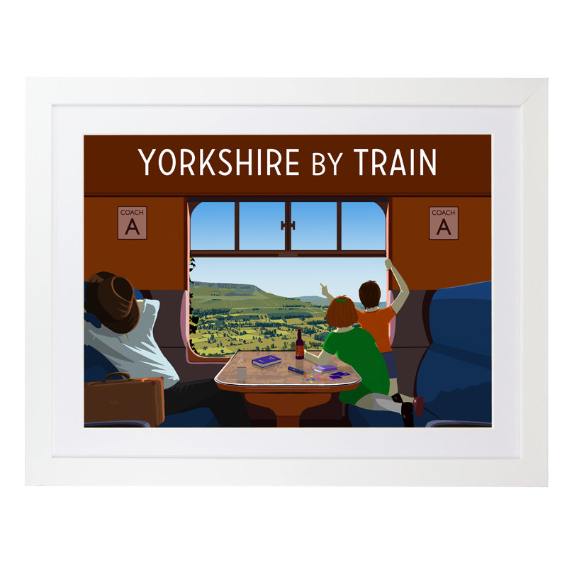 Yorkshire By Train 1 - Print, 30cm H x 40cm W x 3cm D, White Framed