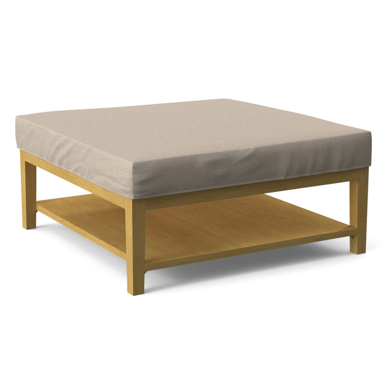 Hammond Square Ottoman, Eggshell Crypton Performance; 0884-93, Havana Finish
