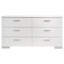 Commode 6 tiroirs blanche ultrabrillante