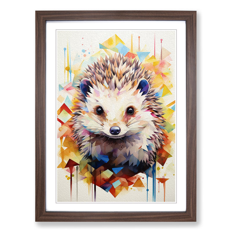 Hedgehog Geometric No.2 - Framed Print