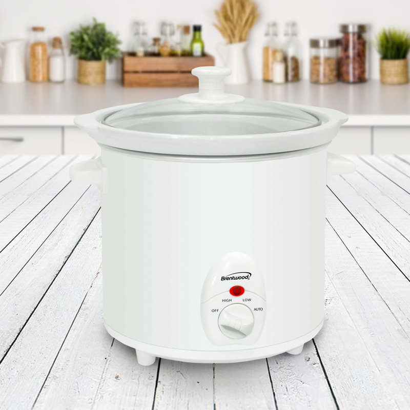 Brentwood 3 Qt Slow Cooker, White