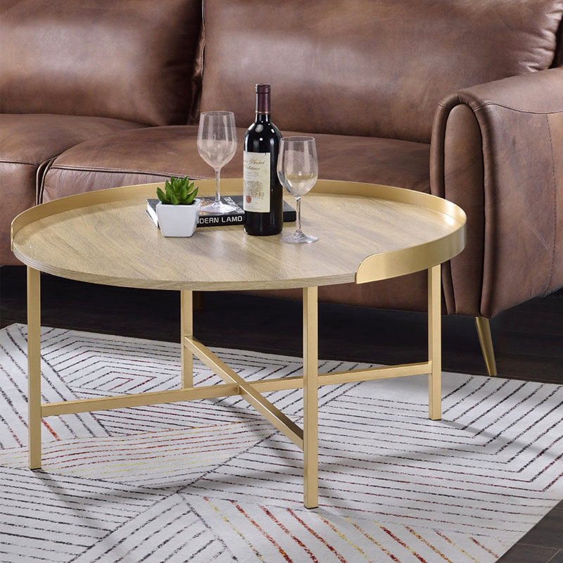 Tray Style Top Round Coffee Table