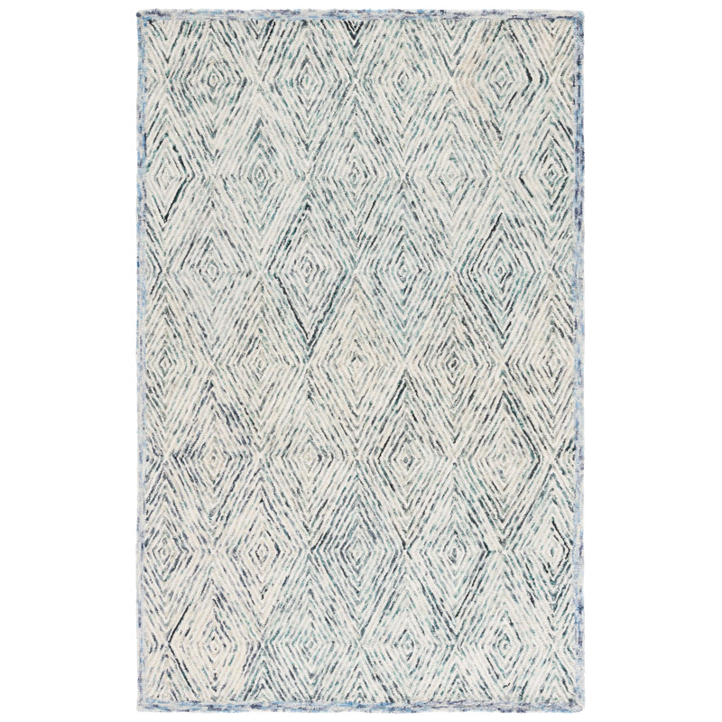 Diederich Hand Tufted Wool Geometric Rug, Rectangle 5' x 8'