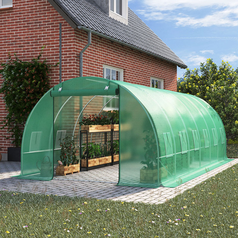 Ausie Hobby Greenhouse, 20' W x 9' D, Green