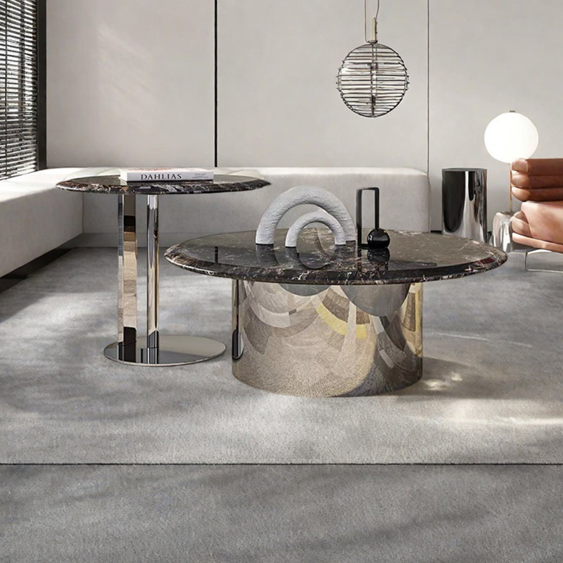 Table basse légère en marbre minimaliste de luxe