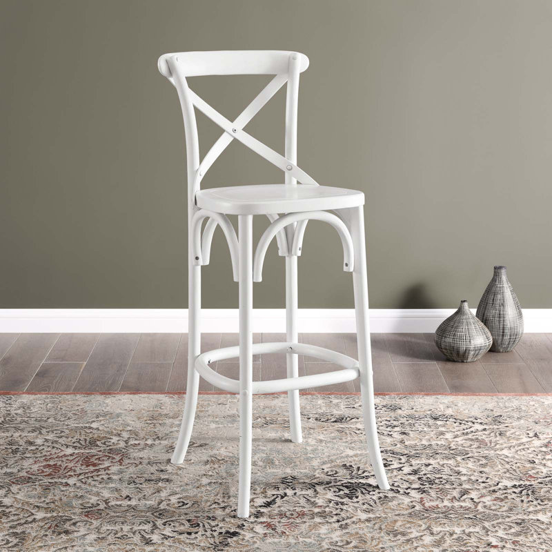 Modway Gear Stool, White, Bar Stool (30" Seat Height)