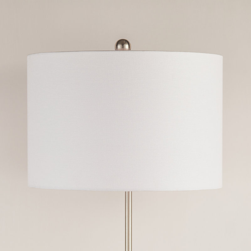 Lampe sur pied réglable traditionnelle 63,5 po Carmeline, Nickel brossé