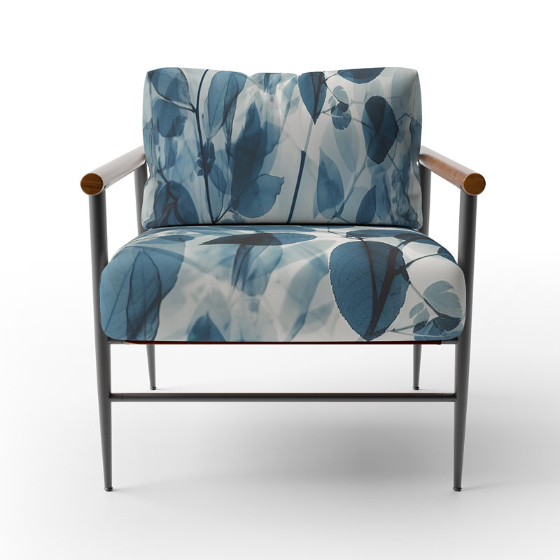 Chaise à accoudoirs contemporaine, fauteuil décoratif tapissier Botanical Vintage, Noir, noir, noir, noir