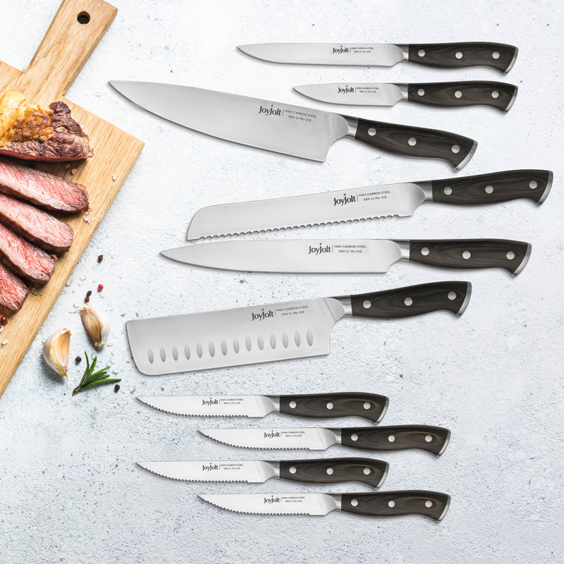 Joyjolt 11-Piece Assorted Knife Block Set