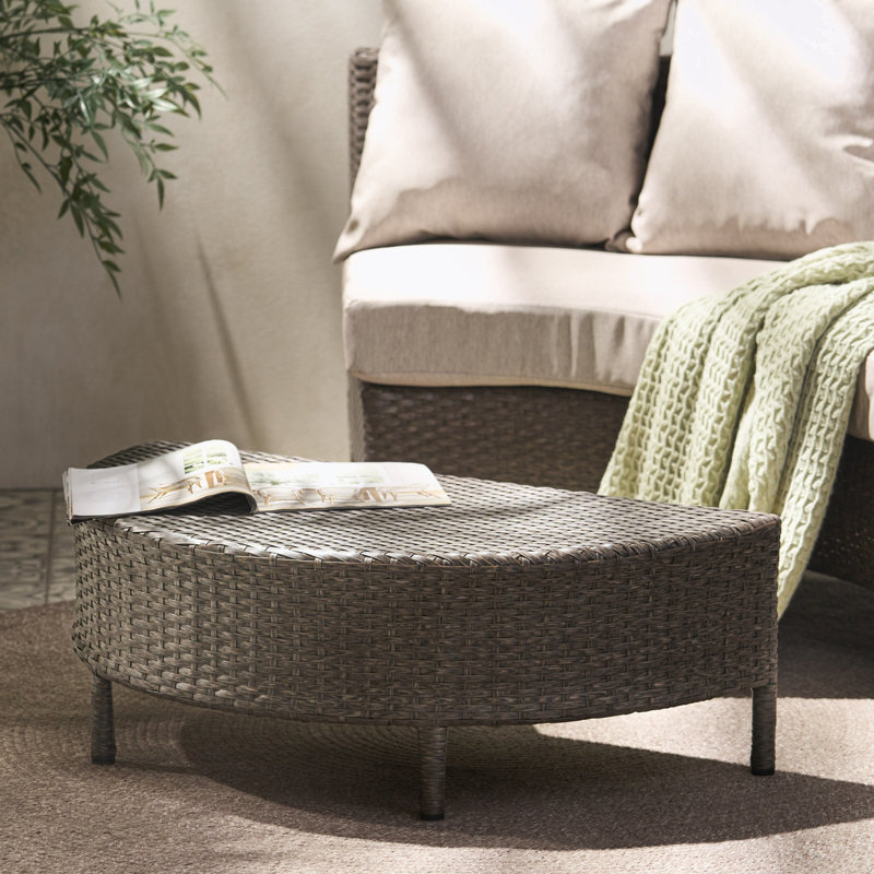 Half moom shape Patio Tables with sturdy legs, Brown