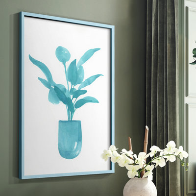 «Watercolor House Plant VI», reproduction encadrée - bois massif