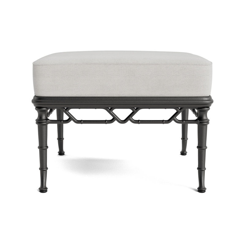 Calcutta Outdoor Ottoman, Textured Pewter, Fushion Dove