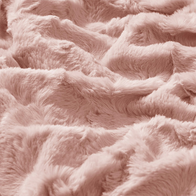 Oversized Faux Fur Throw, Blush