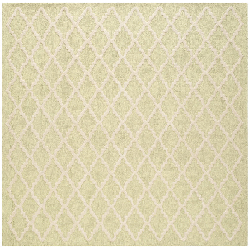 Ilion Cambridge Hand Tufted Wool Geometric Rug, Square 6'