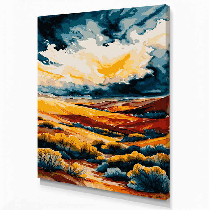 «Watercolor Landscape 85», art mural sur toile brune, H 20 po x l 24 po