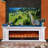 White Solid Wood TV Cabinet Heating Fireplace-117792804