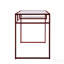 Bureau rouge Dexter avec plateau en verre trempé