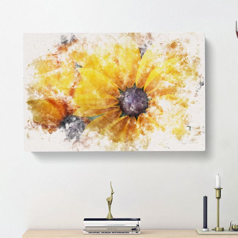 Yellow Coneflowers - Wrapped Canvas, 35cm H x 50cm W x 3cm D